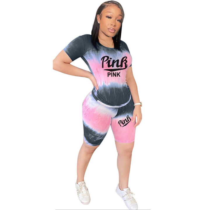 Tenue sportive pour femmes à manches courtes avec motif tie-dye tendance Levoire