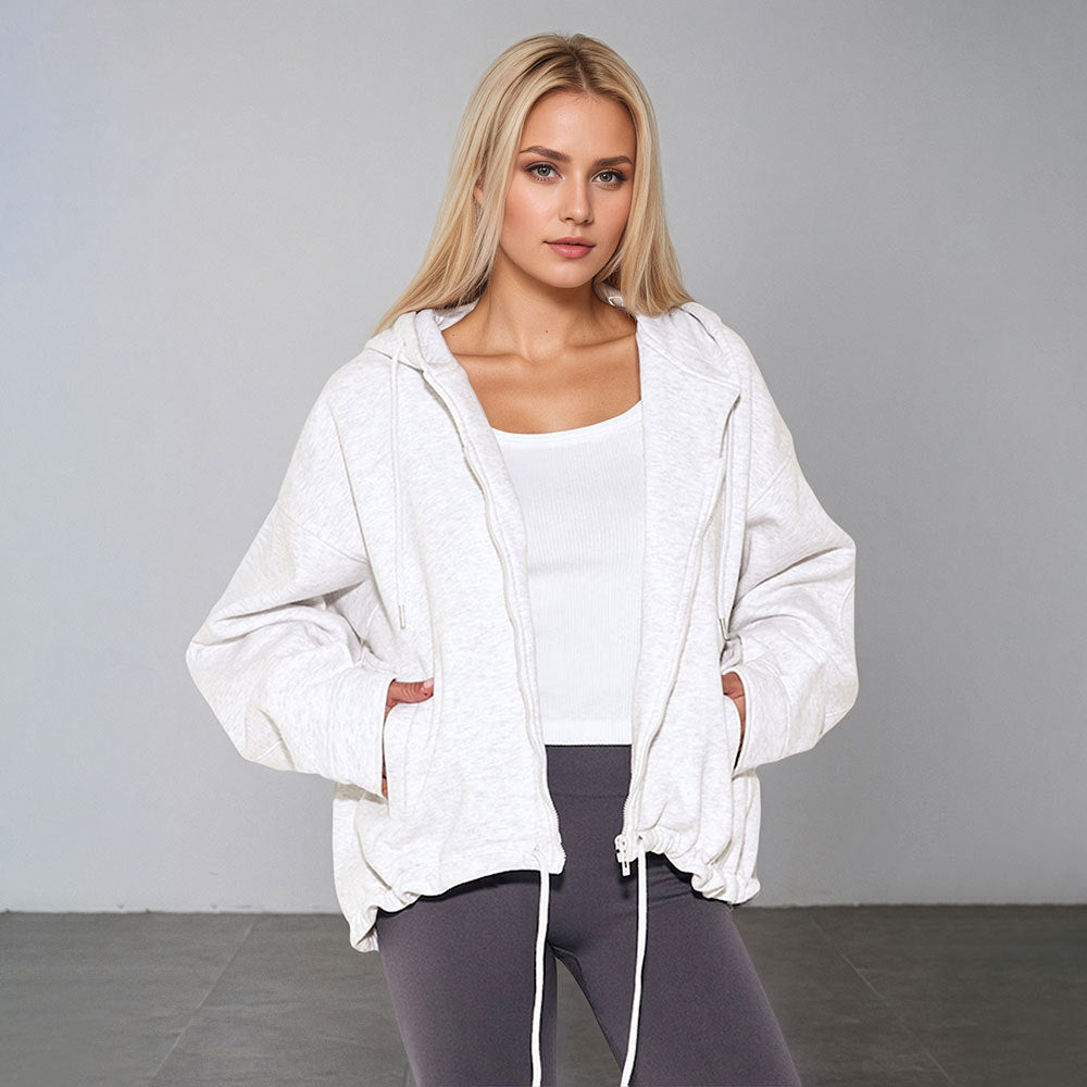 Sweat à capuche surdimensionné pour femmes avec cordon de serrage et poches latérales Levoire