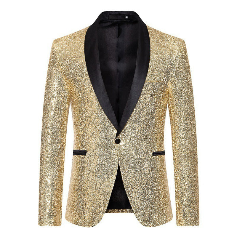 Avriane Veste à sequins pour hommes avec col châle