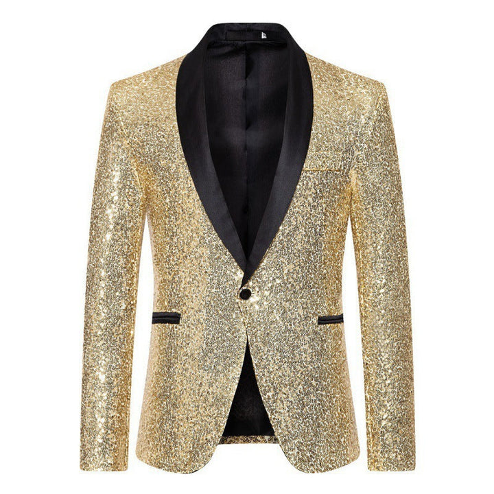 Avriane Veste à sequins pour hommes avec col châle