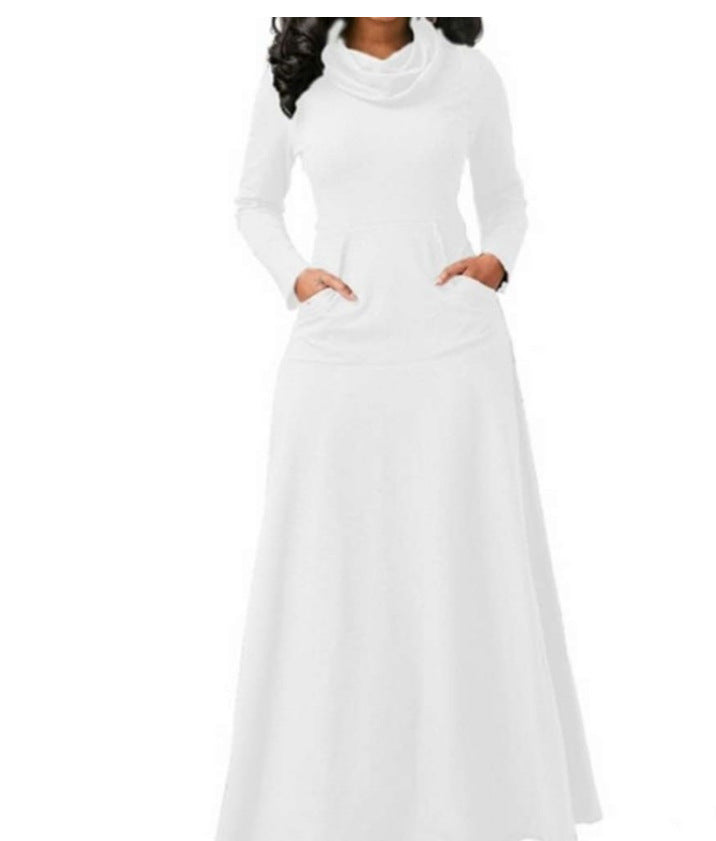 Levoire | Robe Longue À Poches Solides Splice Blanc