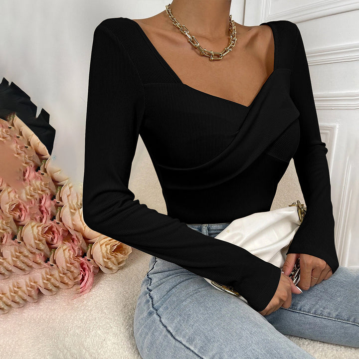 Body à manches longues pour femme avec design enveloppant décoratif Levoire