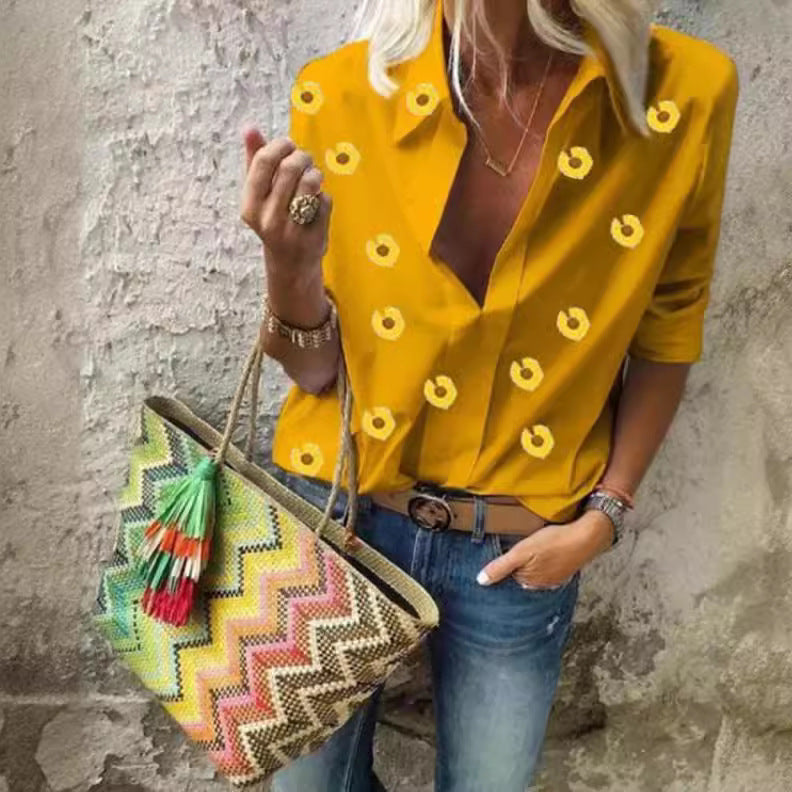 Blouse moderne pour femmes avec motif floral Levoire