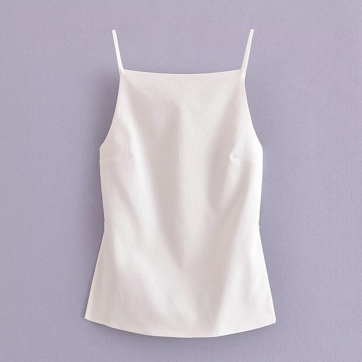 Levoire | Top dos nu T-shirt court à bretelles dos nu Blanc