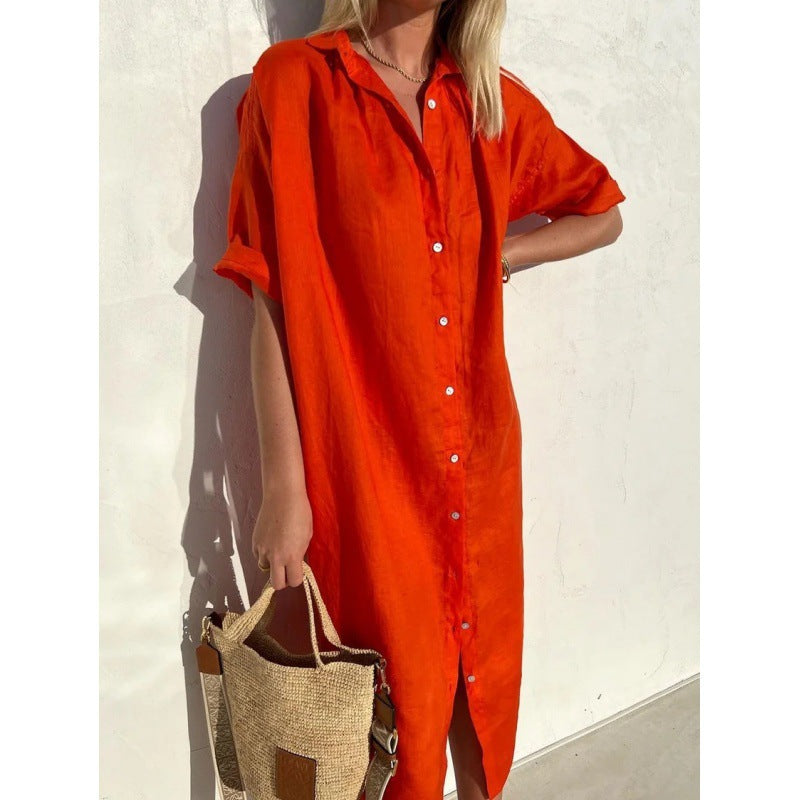 Levoire | Robe de poche Coton-lin Longue robe de poche Rot