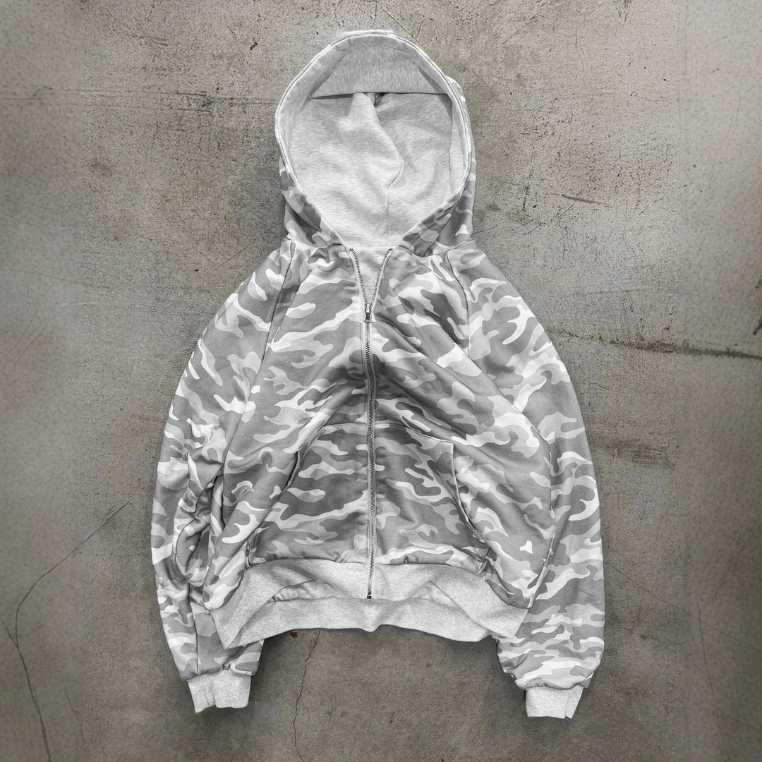 Sweat à capuche urbain pour femmes avec motif camouflage et larges poignets Levoire