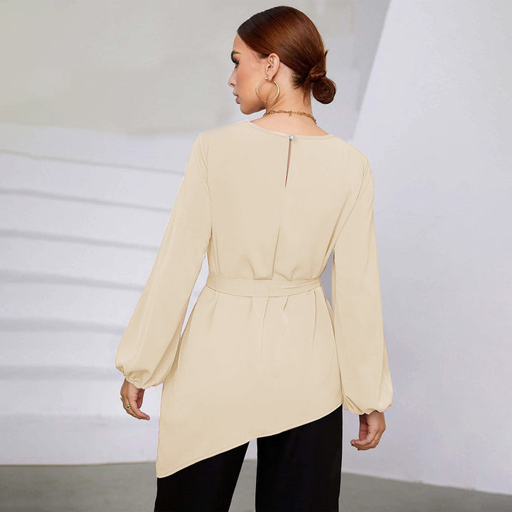Chemisier asymétrique pour femmes avec ceinture à la taille Levoire