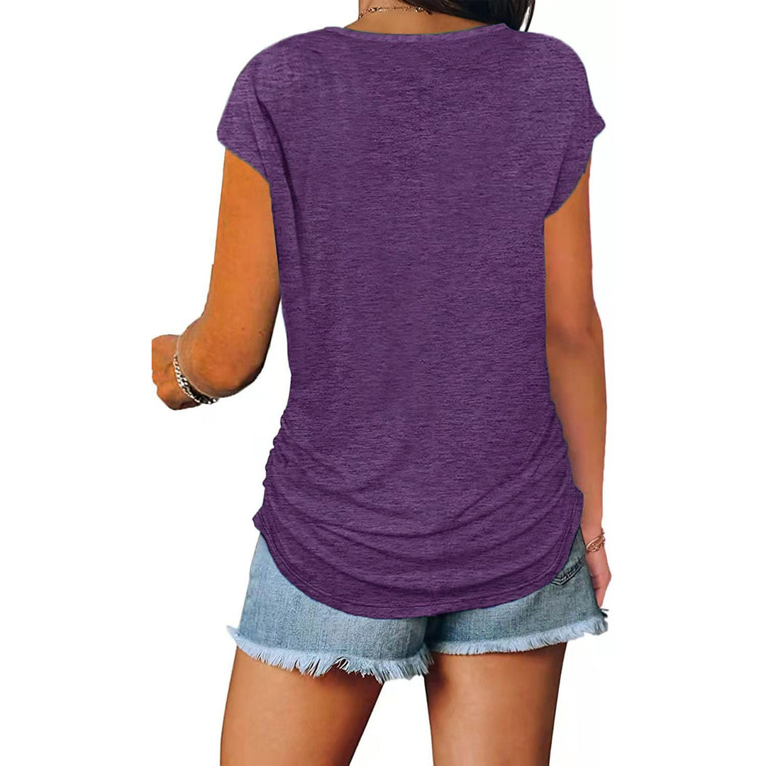 Levoire | T-Shirt Tendance V Décolleté Avec Fermeture Éclair Manches Courtes Stylées