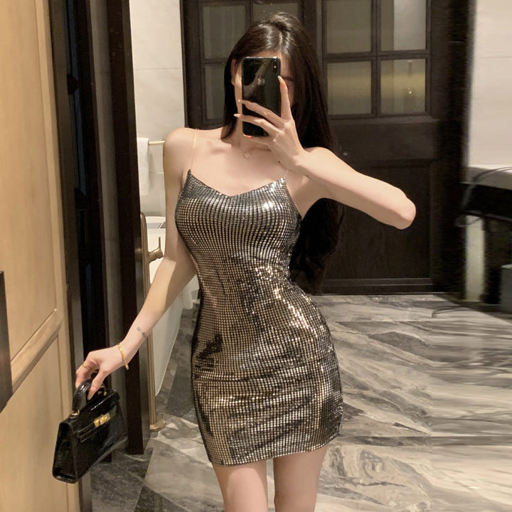Levoire | Top en strass ensemble de paillettes Jupe à volants en paillettes T-shirt robe