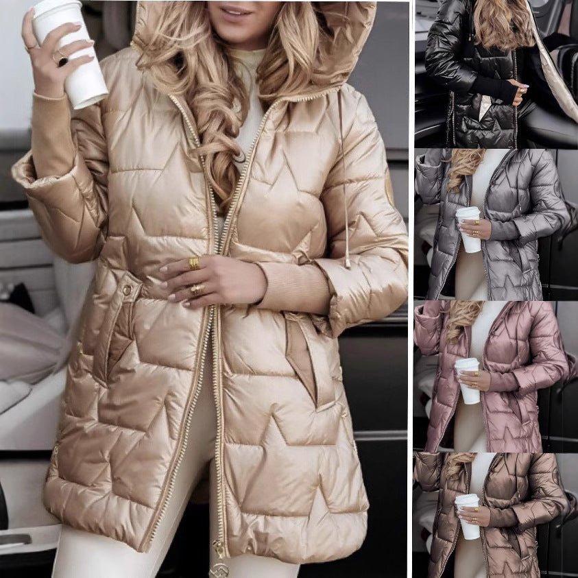 Veste de transition matelassée pour femmes avec col montant et capuche détachable Levoire