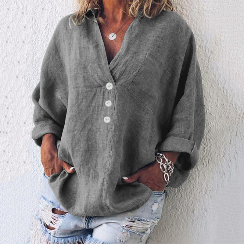Levoire | Chemisier Confortable Grande Taille Gris