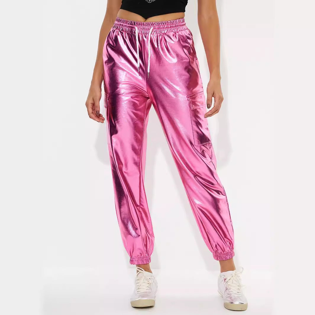 Pantalons de loisirs brillants sportifs pour femmes Levoire