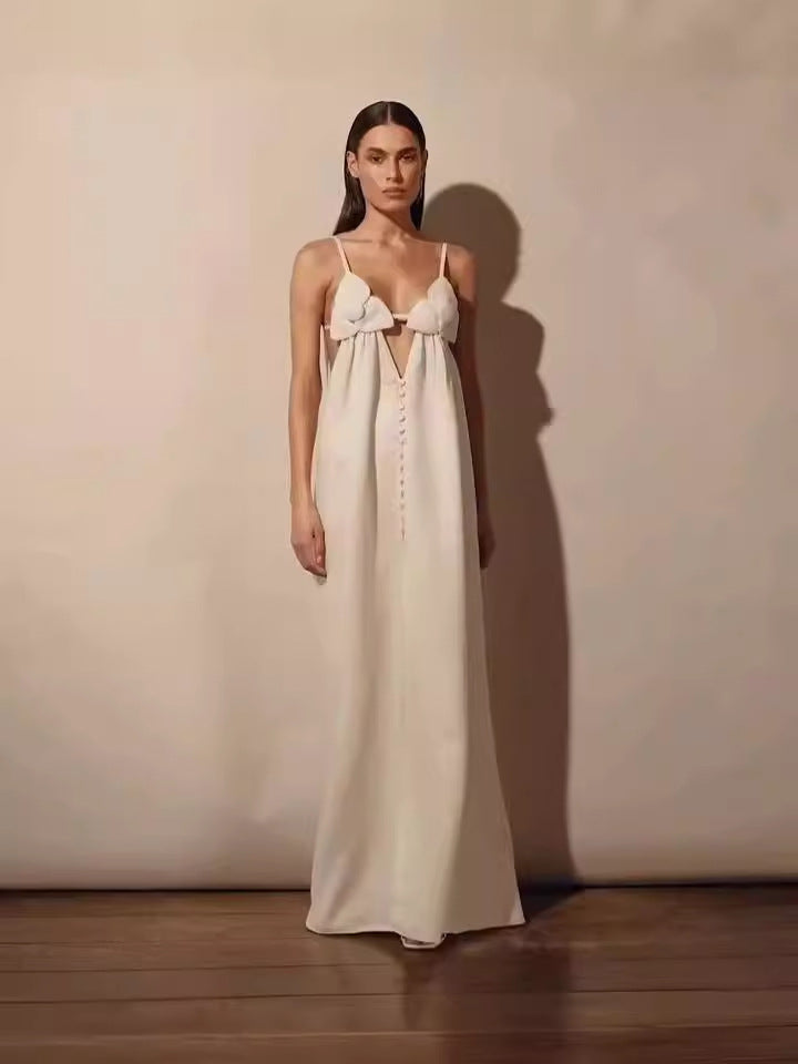 Levoire | Maxi Robe Avec Décolleté En V Et Fente Florale Haute