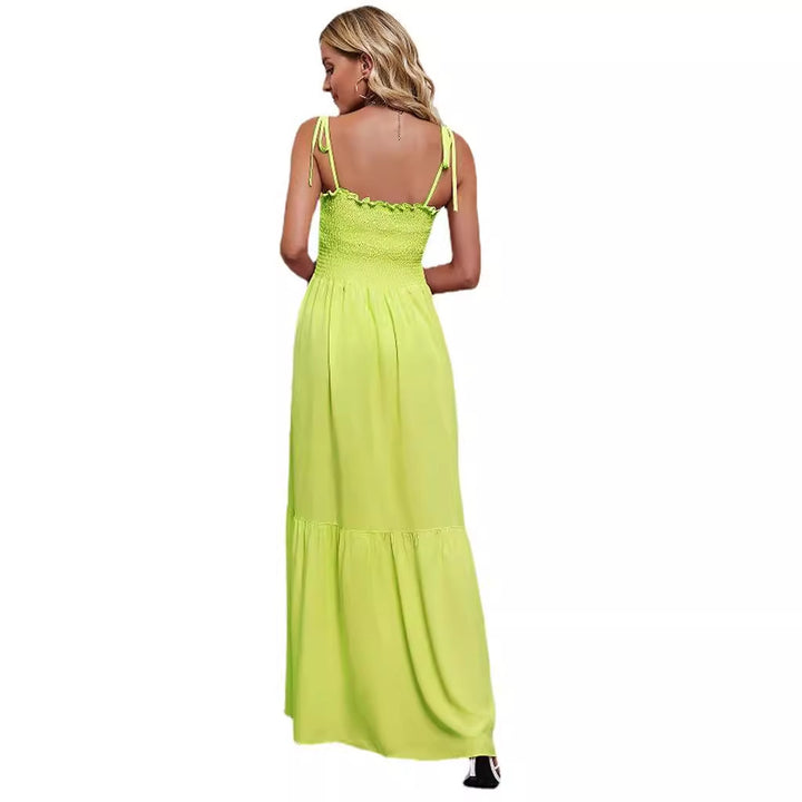 Robe maxi femme avec corsage élastique et jupe volumineuse Levoire
