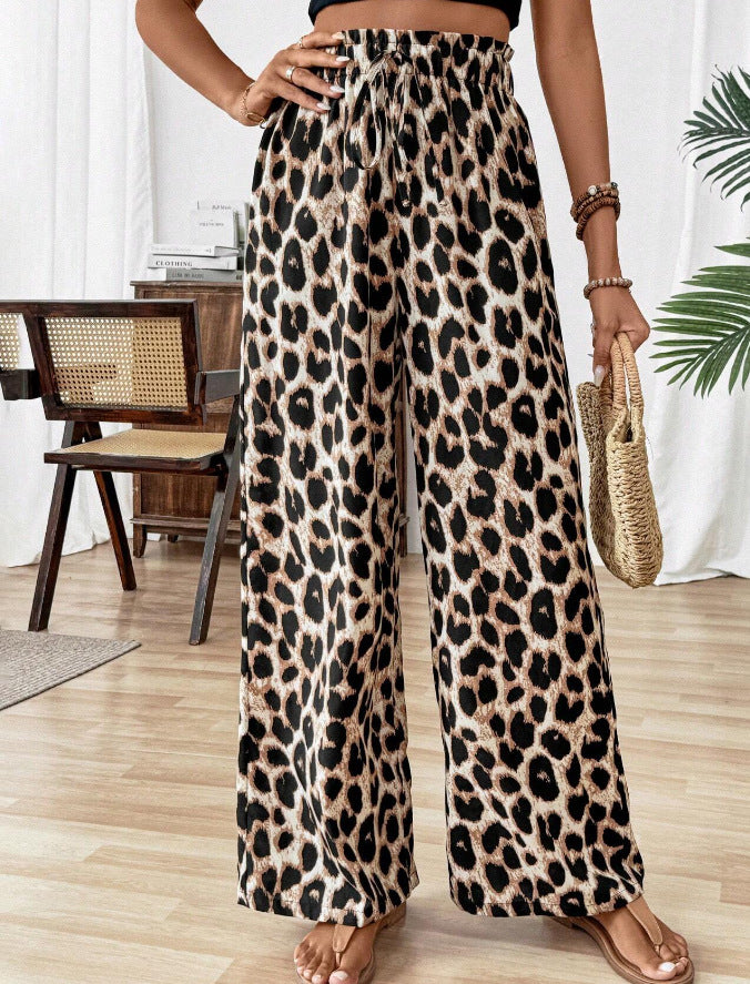 Pantalons palazzo larges pour femmes imprimé animal Levoire