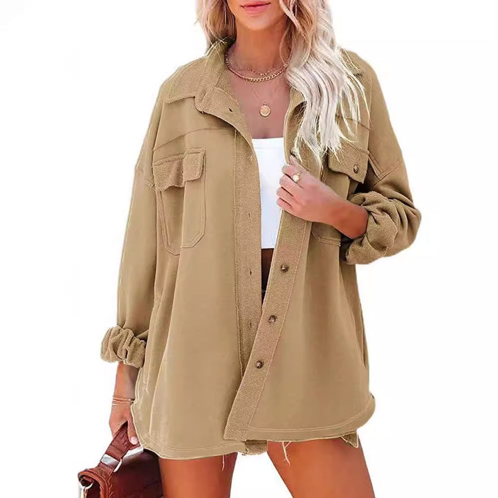 Chemise-Jacket Oversized Décontractée pour Femme avec Poches Pratiques et Coupe Moderne Levoire