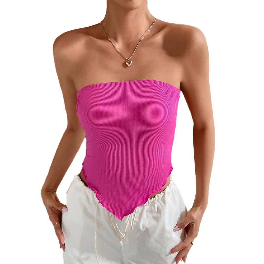 Body féminin court avec design dénudé des épaules et ourlet asymétrique Levoire