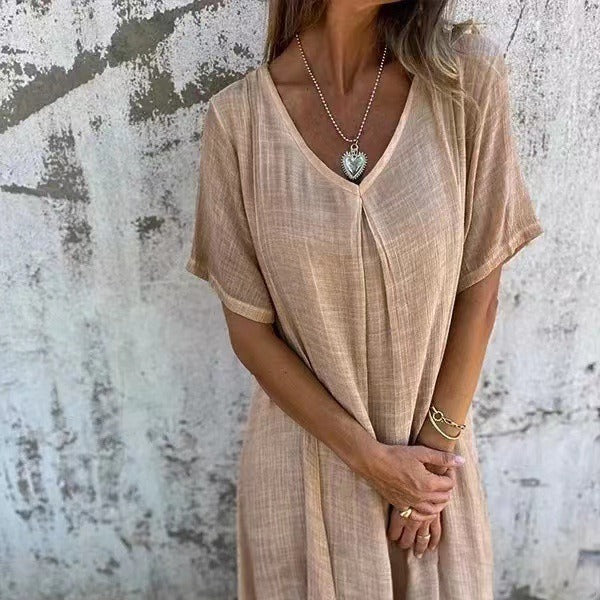 Levoire | Robe en tissu de coton-lin pour femmes