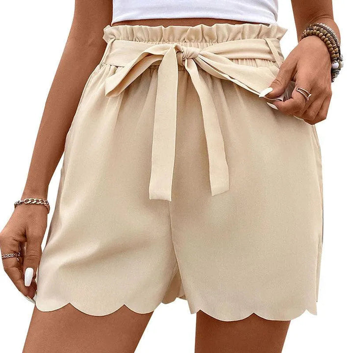 Levoire | Shorts unisexe pour femmes unis, avec volants et rubans