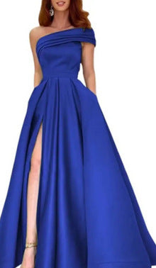 Levoire | Chic Vert Haute-Fente Sexy Robe Bleu cobalt