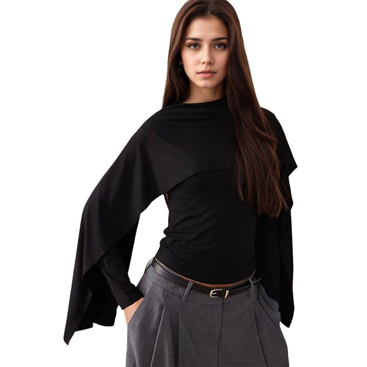 Top Élegant pour Femmes avec Design Asymétrique et Manches Amples Levoire