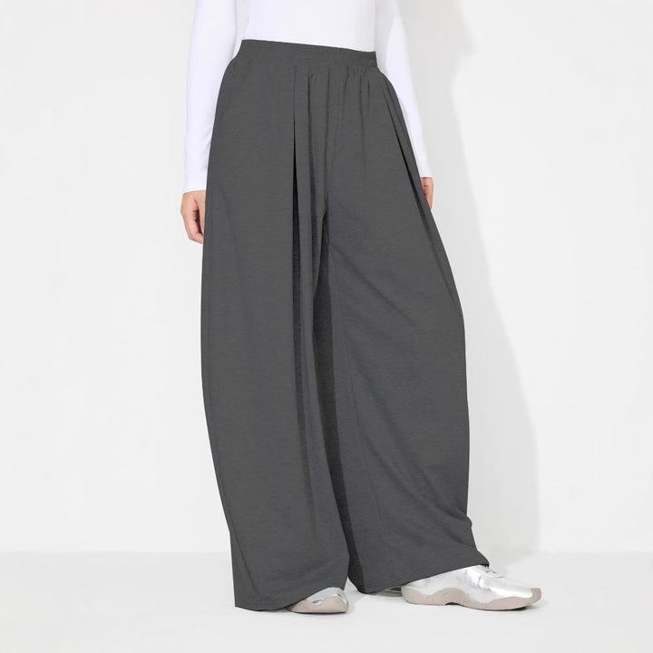 Pantalons Palazzo larges pour femmes avec taille élastique et plis Levoire