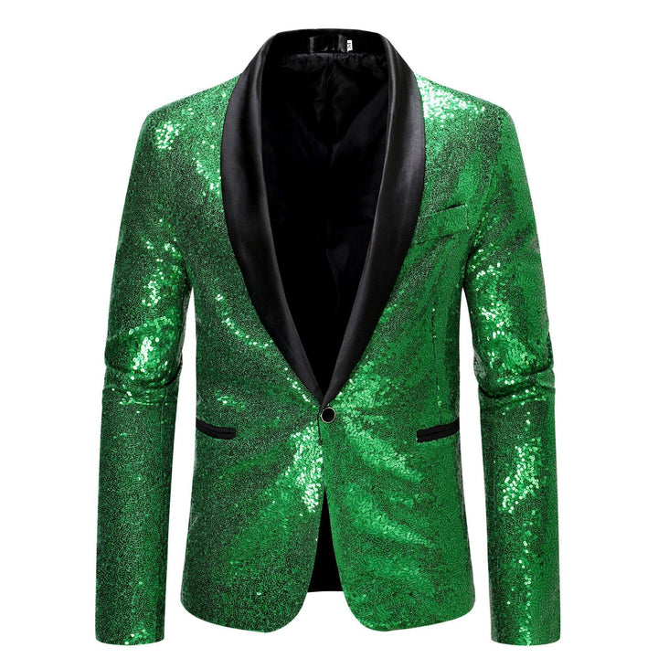 Avriane Veste à sequins pour hommes avec col châle