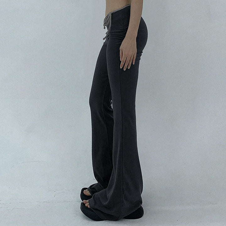 Pantalons de yoga évasés pour femmes avec taille élastique et tissu côtelé Levoire