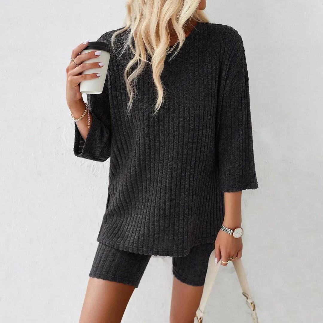 Levoire | shorts décontractés avec un emballage en tricot Gris foncé