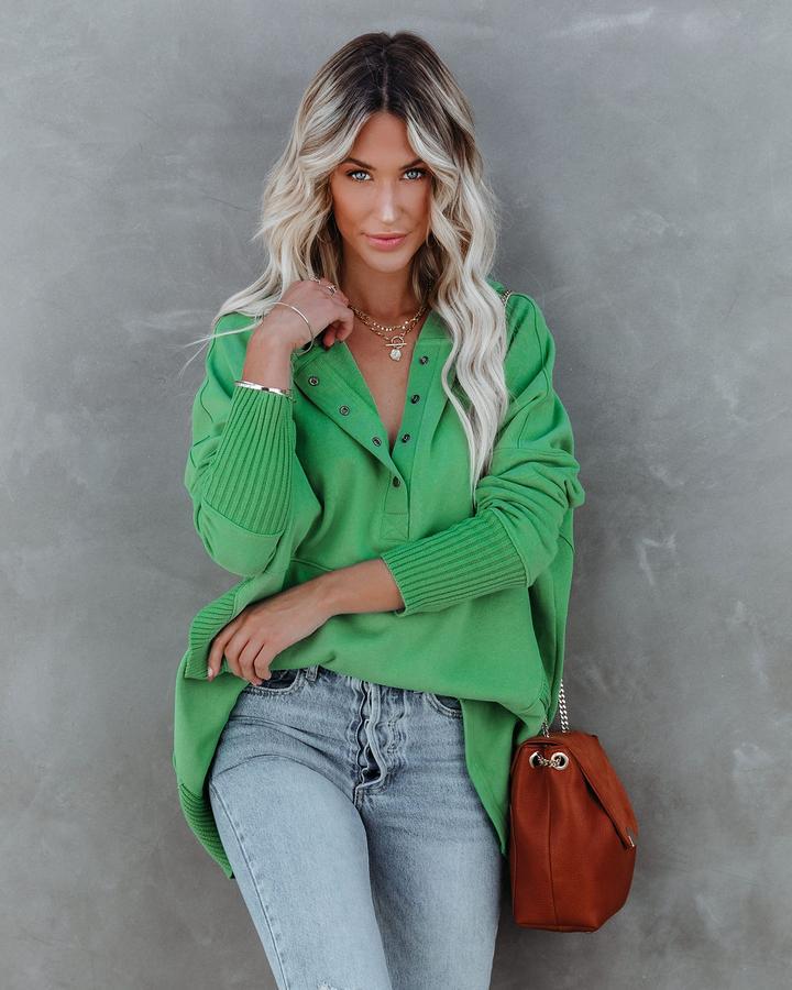 Levoire | Pull Élégant Avec Boutons Vert