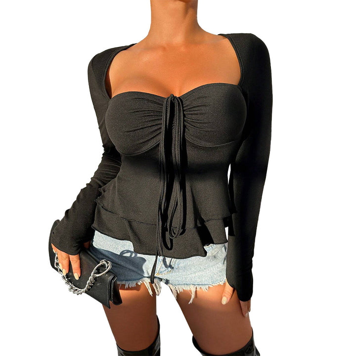 Haut élégant pour femmes avec un drapé stylé et des manches longues Levoire