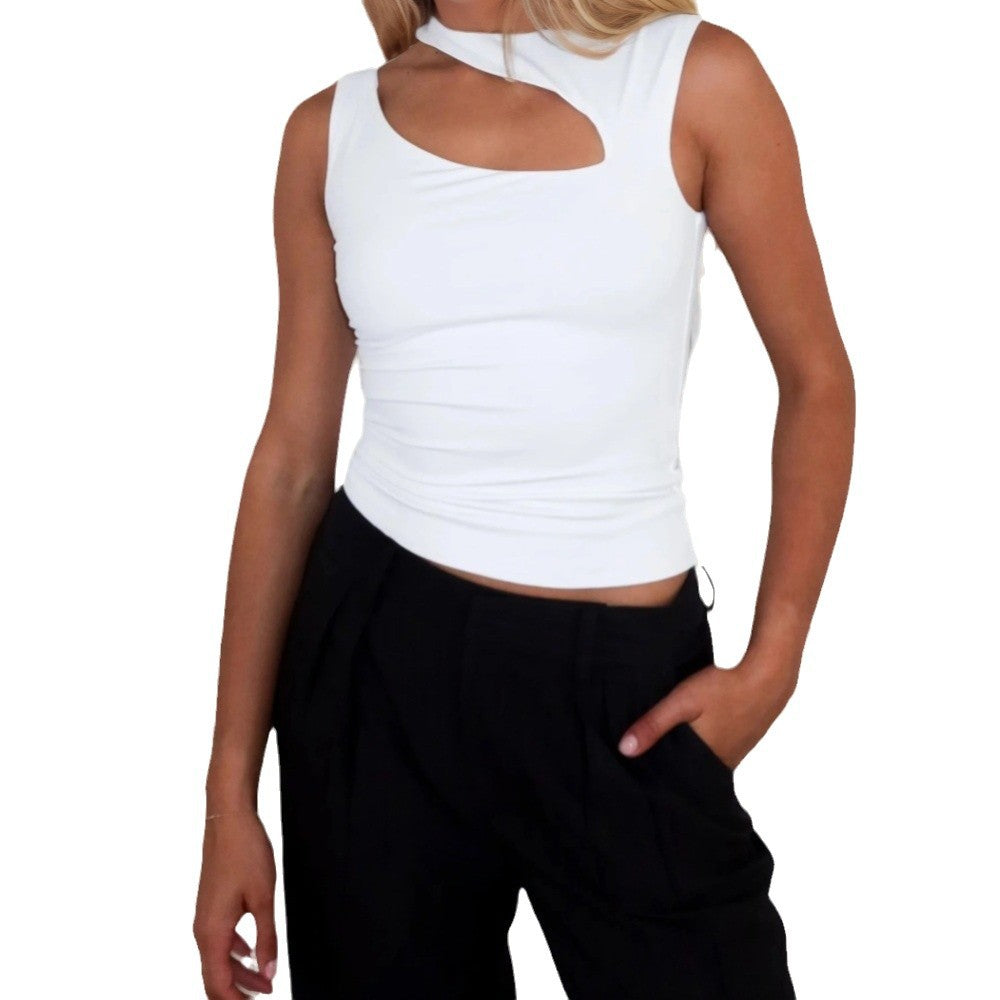 Top court pour femme avec décolleté asymétrique et silhouette sculptante Levoire