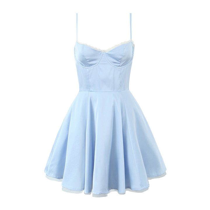 Levoire | Robe sans manches à décolleté en V floral chaud Bleu clair