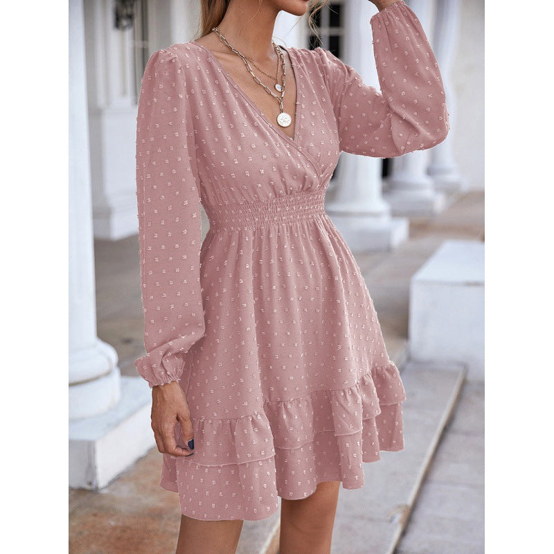 Levoire | Robe D'Été Midi Avec Volants Rose clair