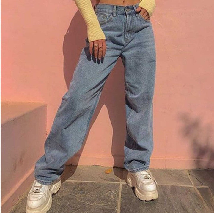 Levoire | Femmes Jeans En Denim Bleu À Jambes Ample Inspirés Des Années Retro Bleu