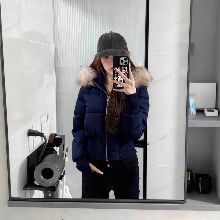 Veste d'hiver légère chaude matelassée avec capuche amovible pour femmes | Avriane