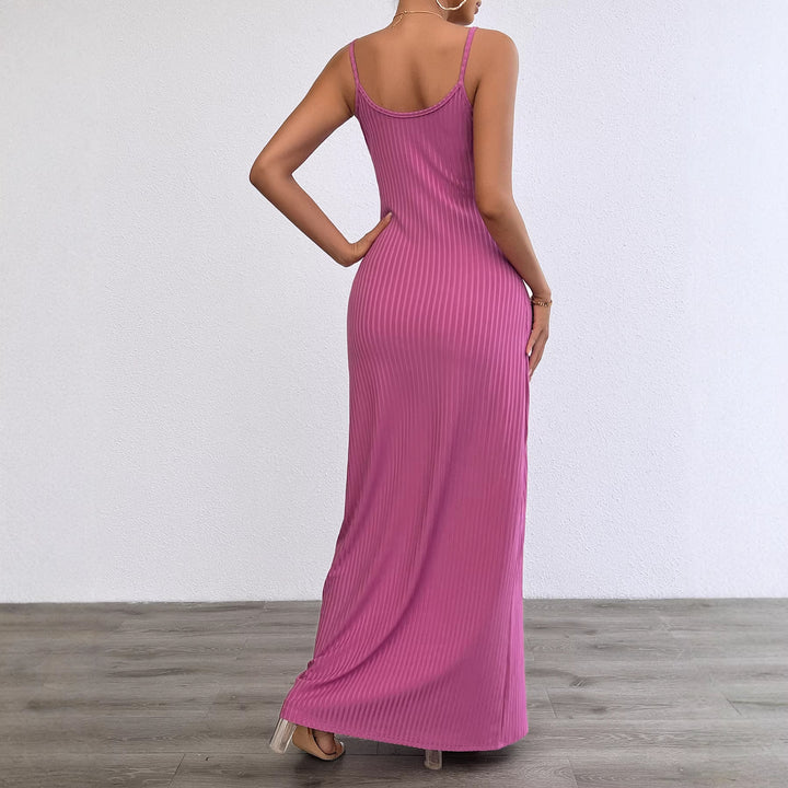 Robe maxi ajustée pour femmes avec structure en fines côtes Levoire