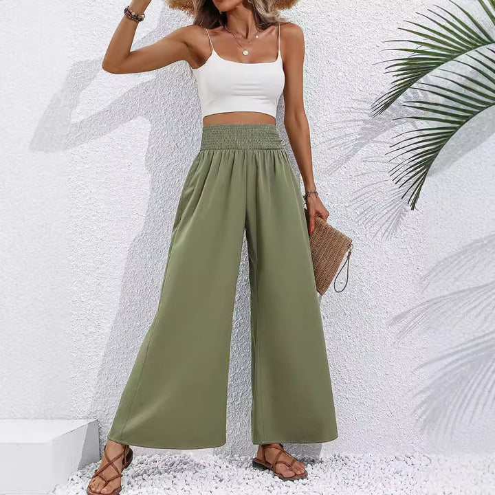 Pantalons palazzo larges pour femmes avec taille élastique et coupe décontractée Levoire