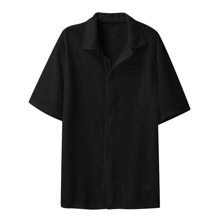 Levoire | Chemise en dentelle transparente à manches 3/4 unie Noir