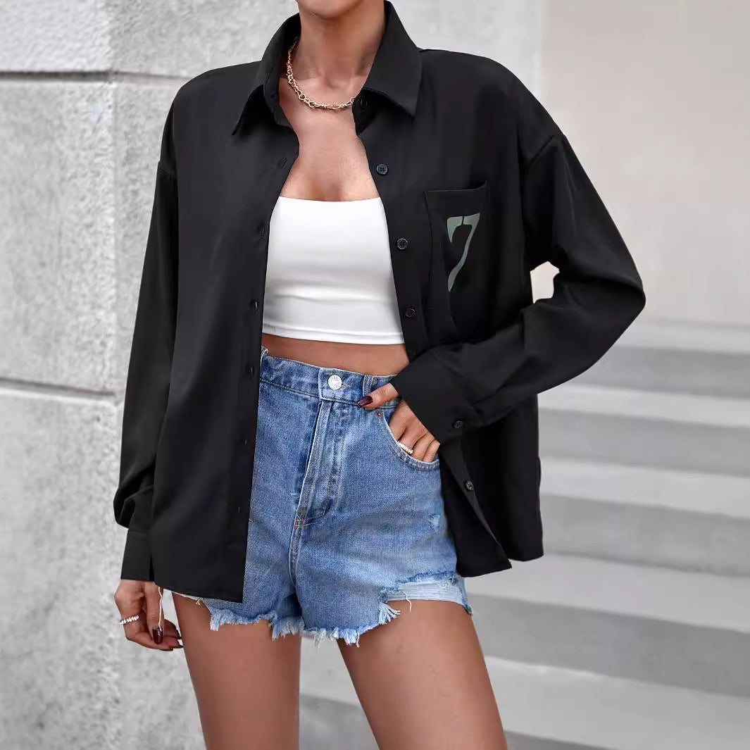 Veste chemise décontractée pour femmes avec poche poitrine personnalisée et coupe confortable Levoire