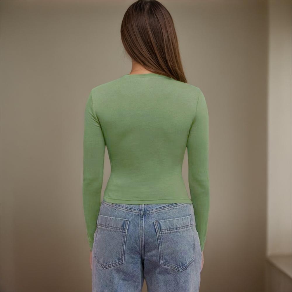 T-shirt femme ajusté à manches longues avec design innovant découpé Levoire