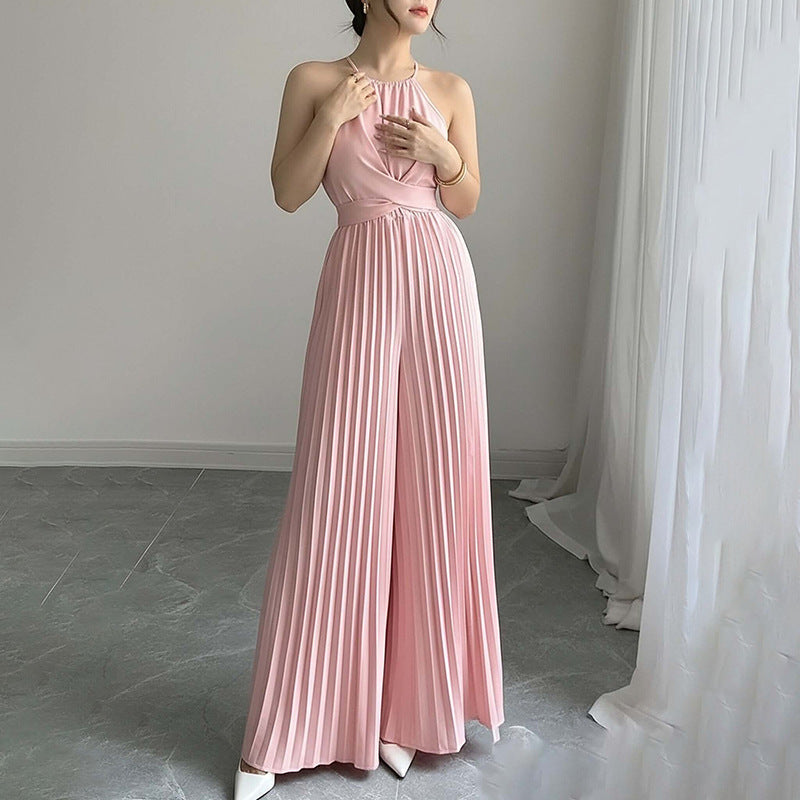 Combinaison plissée pour femmes avec décolleté profond et tailleur Levoire