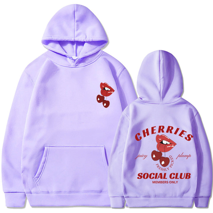 Sweat à capuche femme avec design cerise exclusif Levoire