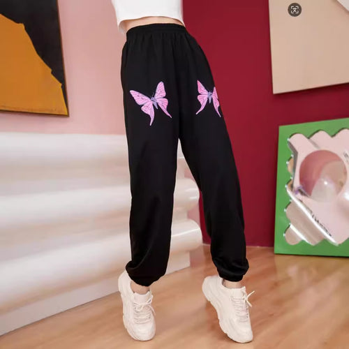 Pantalons de jogging pour femmes avec motif de papillon coloré Levoire