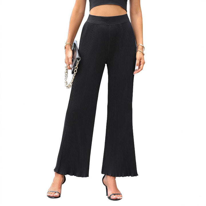 Pantalons plissés décontractés pour femmes avec une taille élastique et une coupe large Levoire