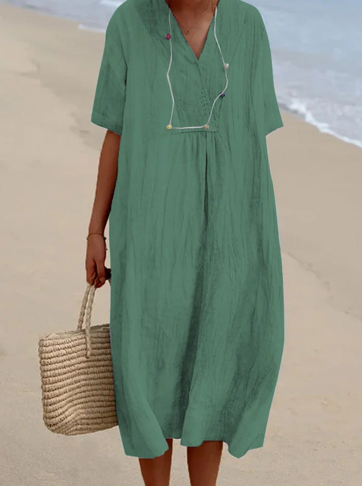 Levoire | Charme Estival En Coton Et Lin Vert