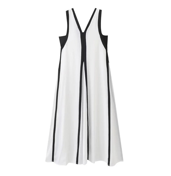 Levoire | Robe Longue Bicolore À Décolleté En V