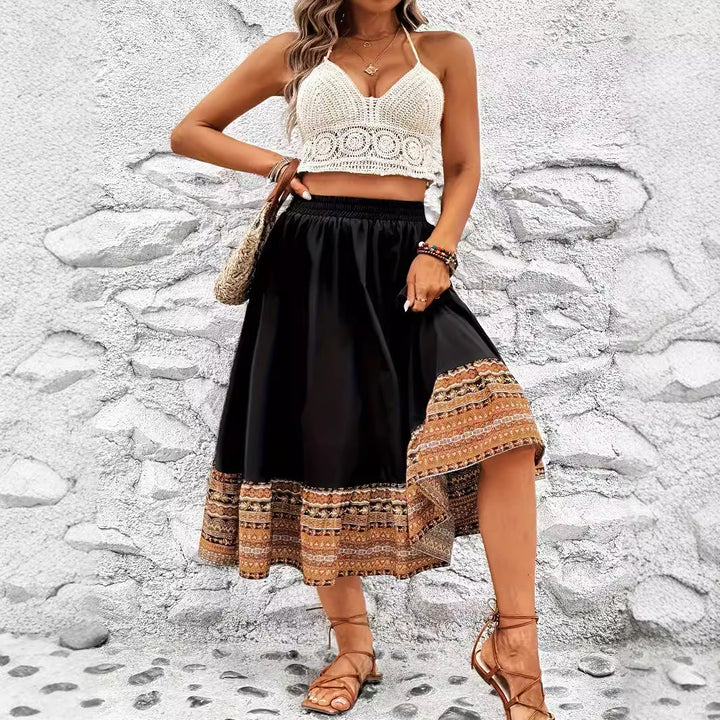 Jupe maxi pour femme avec motif ethnique vibrant Levoire