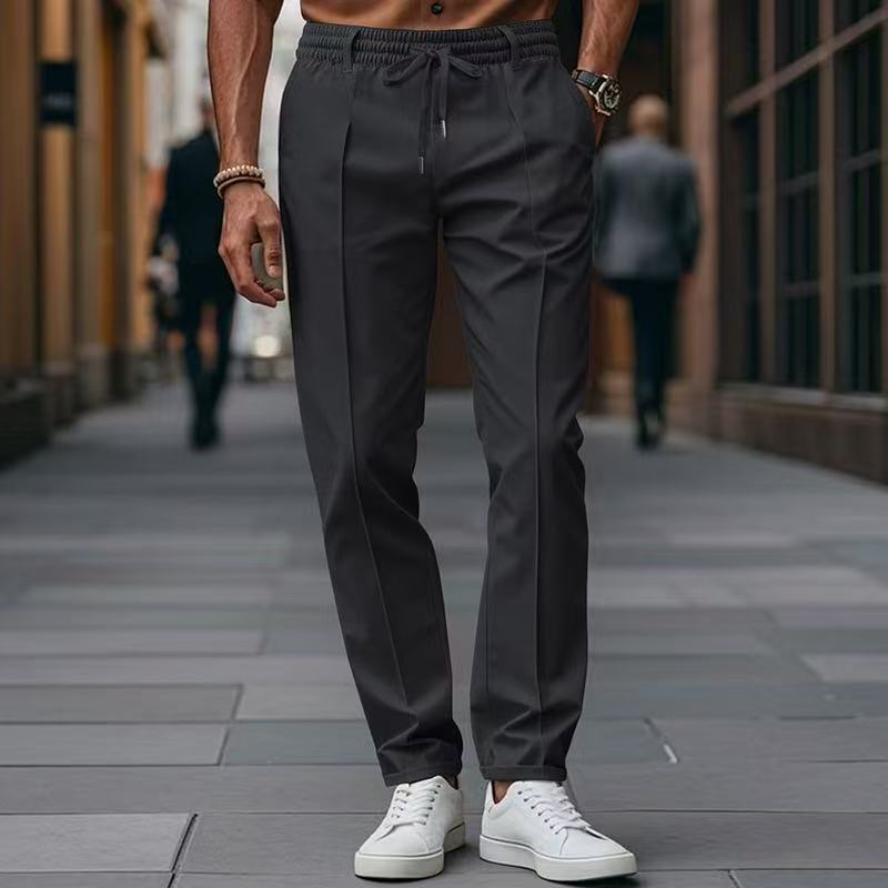 Pantalon élégant pour hommes en leisure avec taille élastique et poches latérales Avriane