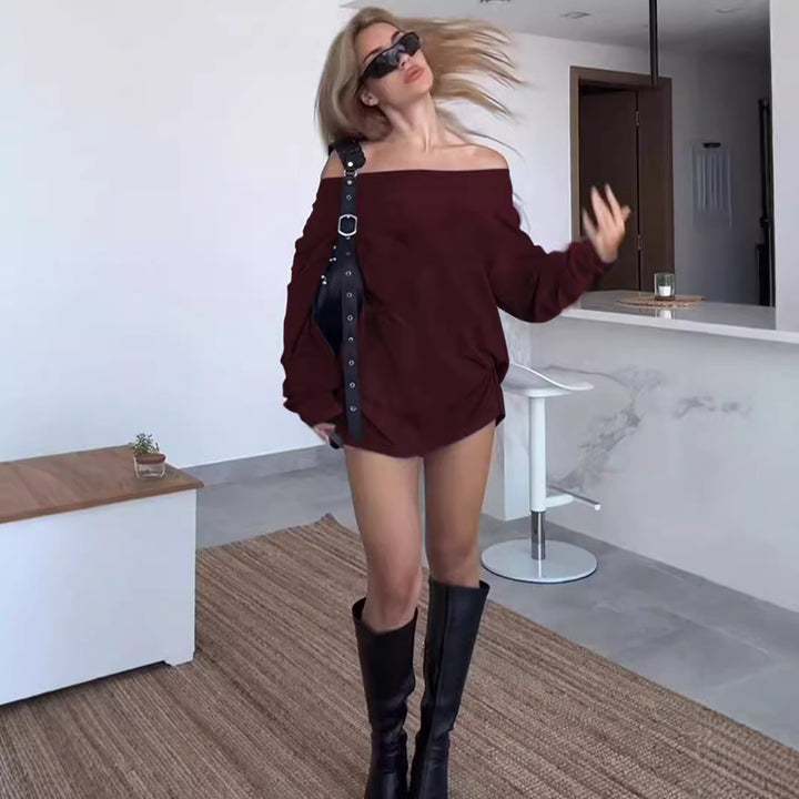 Blouse femme décolletée avec coupe ample et détail noeud Levoire